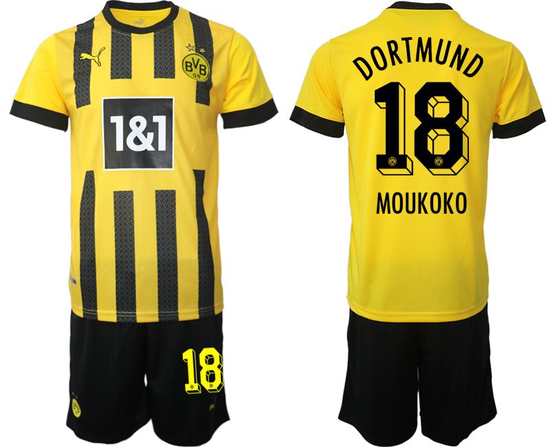 Men 2022-2023 Club Borussia Dortmund home yellow 18 Soccer Jersey